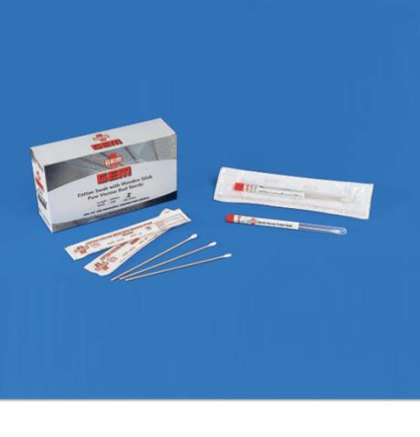 Sterile cotton swabs for sample collection standardisation